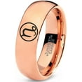 thumbnail image 1 of Tungsten Horoscope Capricorn Band Ring 7mm Men Women Comfort Fit 18k Rose Gold Dome Polished, 1 of 4