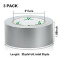 thumbnail image 5 of BOMEI PACK 3 Pack Silver Duct Tape,1.89 in. x 35y,Waterproof,No Residue,Bulk Heavy Duty Gray Tape for Shipping,Moving,Repairs, Industrial,All Weather, 5 of 8