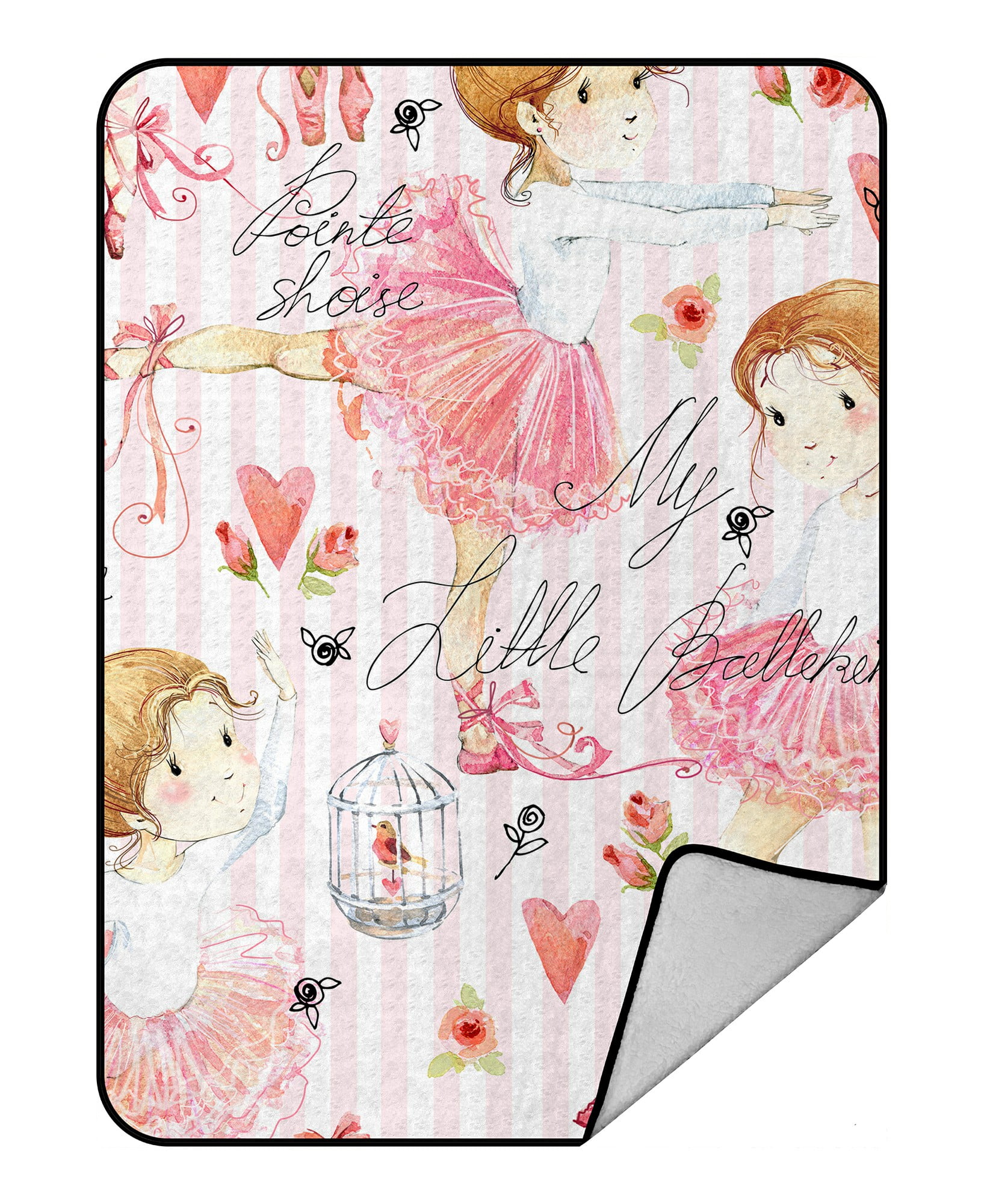 ECZJNT Ballerina Cute Girl Throw Blanket Fleece Blankets Plush Blanket