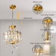 thumbnail image 3 of LMQNINE Modern Farmhouse Crystal Chandelier LED Pendant Light,Adjustable Height,3-Light Fixture for Kitchen Island, Dining, Bedroom, Gold Finish, 3 of 7
