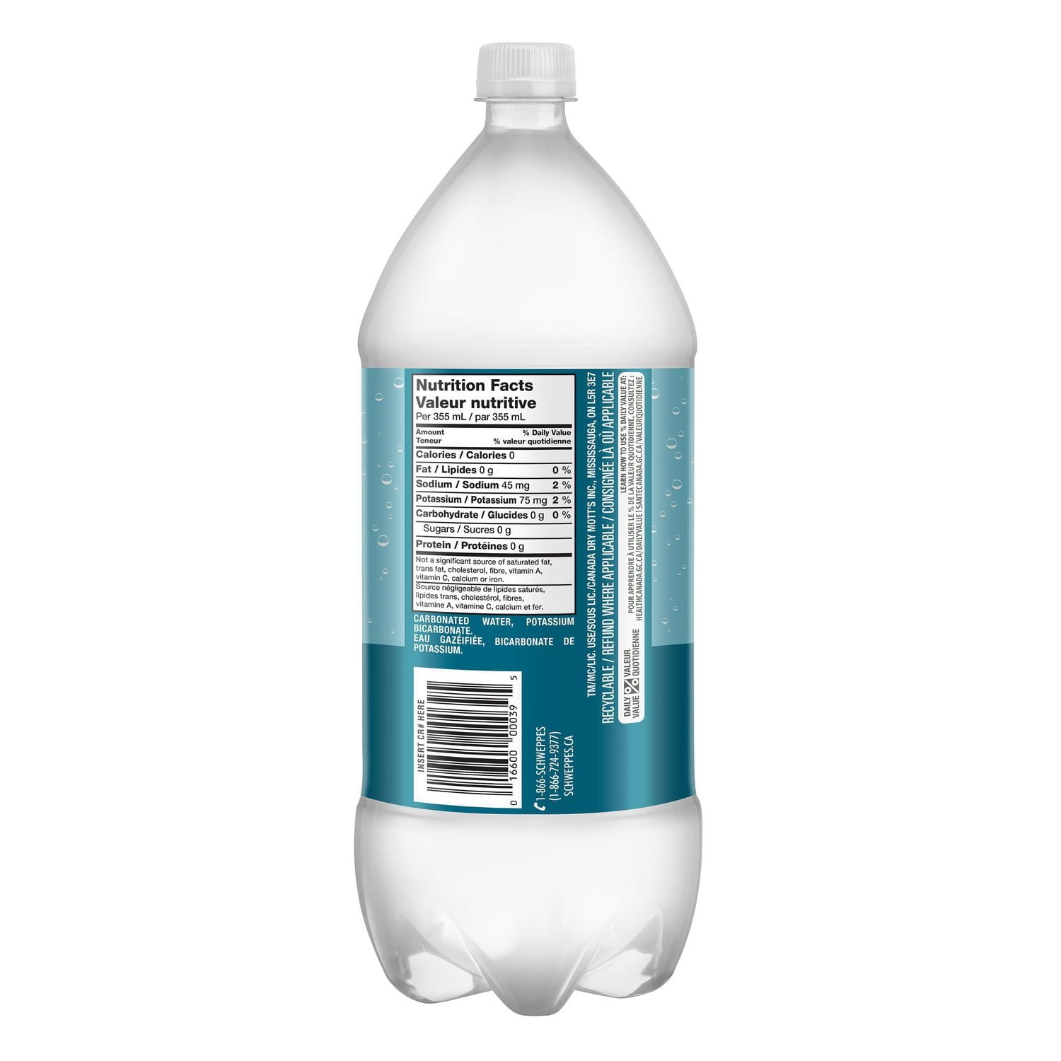 Schweppes Club Soda, 2L bottle, 2L