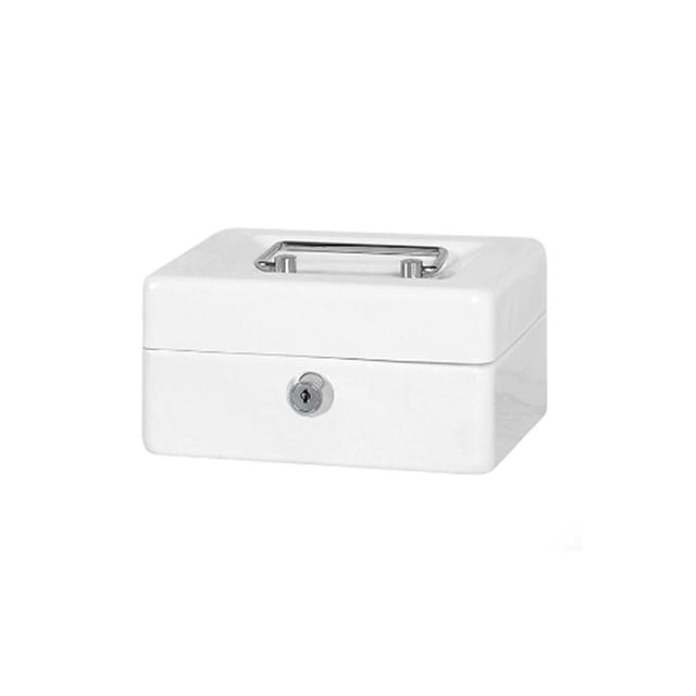 Kearding Mini caja de dinero en efectivo con cerradura para Hotel y oficina en casa, para dormitorio, bandeja para monedas, caja de Blanco
