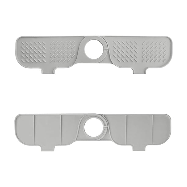 Almohadilla para grifo, estante de almacenamiento para fregadero, alfombrilla a prueba de acumulación de agua para cocina y baño, protector de grifo universal, bandeja de drenaje, alfombrilla