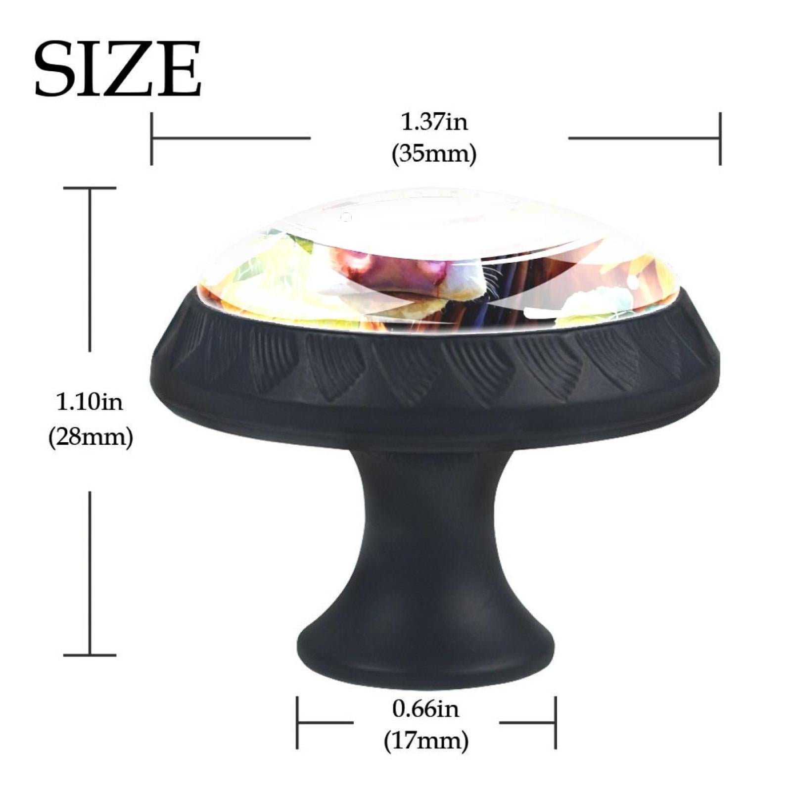 4 Pcs Cow and Sunflower Knobs for Kitchen Cabinet Cupboard Dresser Bookcase Drawer Pulls Handles Round Home Decor