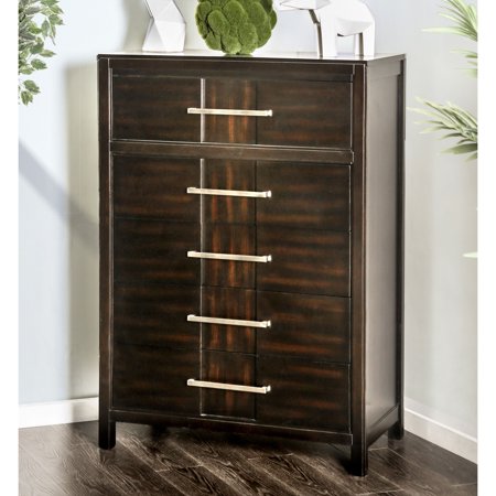 Furniture Of America Tass Contemporary Solid Wood 5 Drawer Chest