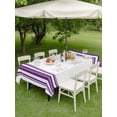 thumbnail image 4 of Outdoor Tablecloth with Umbrella Hole for Patio/Picnic/Party/Camping, Purple Striped Waterproof Table Cloth Rectangle Table Cover Washable, Farmhouse Simple Line Vertical Stripes (60"x 120"), 4 of 9