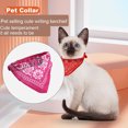 thumbnail image 2 of Toalla de saliva relajante para cachorros Babero ajustable hecho a mano de moda en color rojo rosa para gatos y perros pequeños, 2 of 5