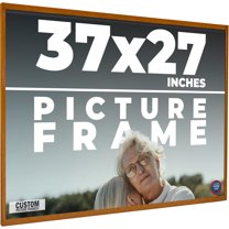 37x27 Honey Brown Real Wood Picture Frame Width 0.75 inches | Interior Frame Depth 0.5 inches |