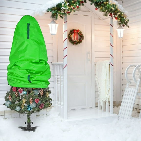 Christmas Tree Storage Bag, Large 9 Foot Assembled Tree Cover with Zipper & Adjustable Straps, Waterproof Fabric for Dust-free Protection, Easy Setup for Indoor Holiday Decor Storage &