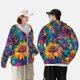 thumbnail image 4 of Balery Psychedelic Sunflowers Sudadera ligera de manga larga con capucha y protección solar UPF 50+ para hombre y mujer, ideal para pesca y running-Large, 4 of 7