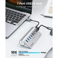 thumbnail image 6 of ORICO USB Hub 10Gbps with 7 USB A Ports, USB 3.2 Gen 2 Hub with 1.64Ft USB-C Cable and USB-A Adapter USB Splitter for iMac, All MacBooks, Mac Mini, 6 of 7