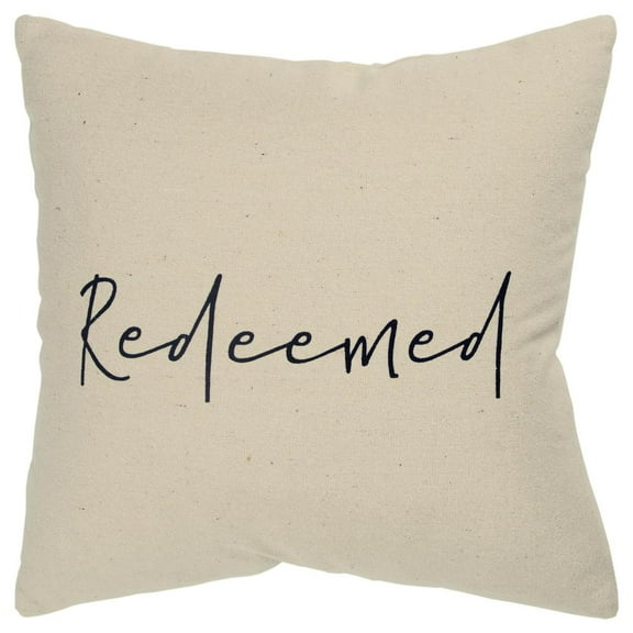 Rizzy Home Sentiment 20" x 20" Poly Pillow with Cotton Canvas Cover-Natural