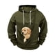 thumbnail image 5 of Ceisia Men's Loose Fit Hooded Sweatshirt with Large Pet Pocket & Puppy Print for Casual Wear Army Green M Gifts, 5 of 5