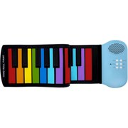 PicassoTiles® PT49 Kid's 49-Key Flexible Roll-Up Educational Electronic Digital Music Piano Keyboard w/Recording Feature, 8 Different Tones, 6 Educational Demo Songs & Build-in Speaker - Rainbow