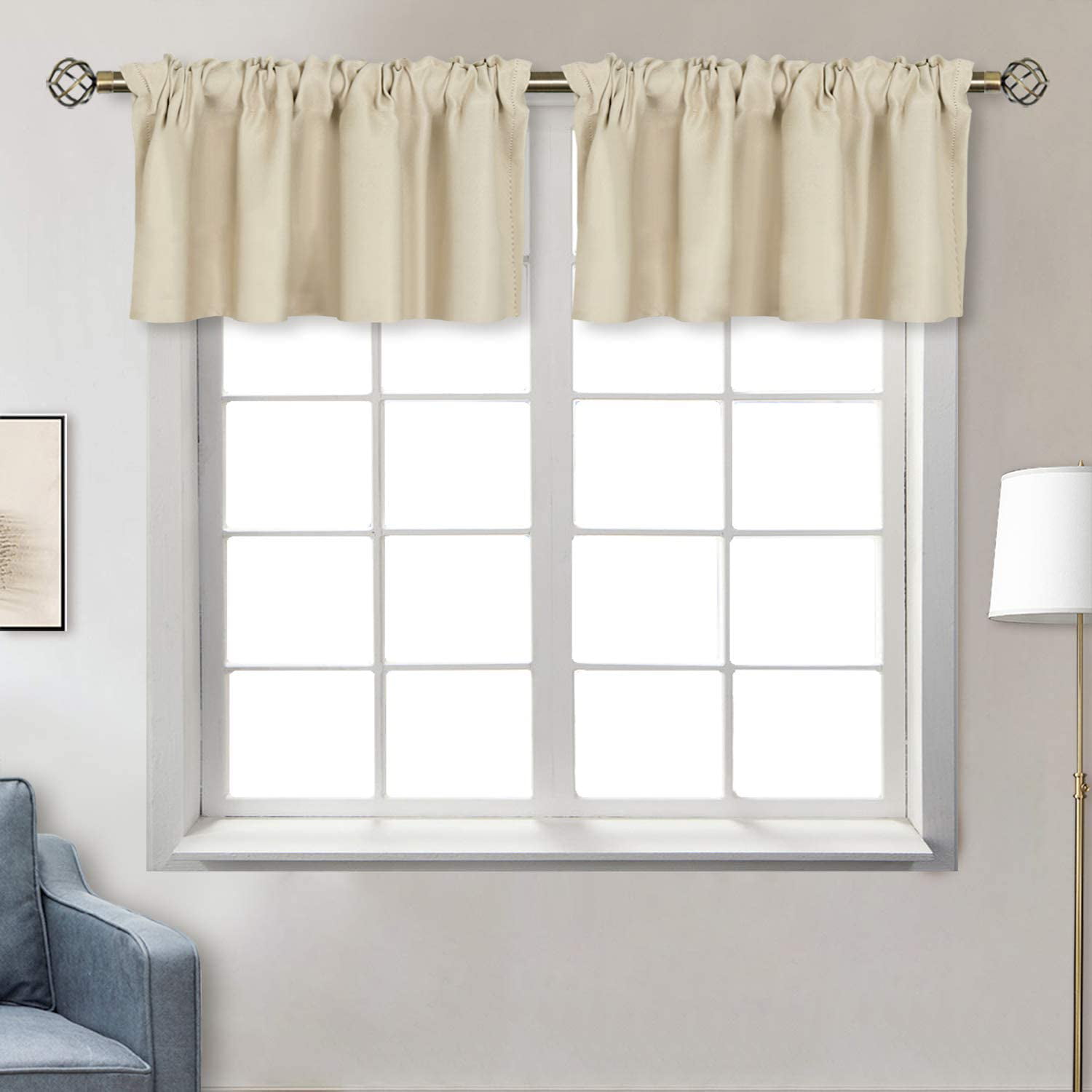 Small Window Curtain Valance for Loft Small Windows Navy Blue,30 W x 14 Inch Length,1 Panel SeeGlee Ombre Blackout Water-Proof Curtain Valance for Kitchen