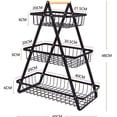 thumbnail image 2 of Portable Nordic-Style Detachable Iron Storage Basket for Fruits & Bread – Small White Handheld Organizer for Kitchen Countertop, Living Room Tabletop & Dining Area Decorative Display, 2 of 5