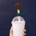 thumbnail image 2 of EUDIDV Christmas Products Christmas Straw Cap Christmas Reindeer Snowman Cup Straw Cap Christmas Straw Stopper Straw Cap Reusable Straw Cap Festive Supplies, 2 of 6