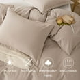 thumbnail image 6 of UlikTree Microfiber Duvet Cover Set Solid Color Khaki Full Size 80x90 Inches, 6 of 7