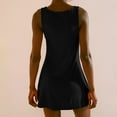 thumbnail image 3 of DJskiyers Athletic Dress For Women Scoop Neck Tank Top Dress Fit Tennis Dress Cotton Workout Dress Flowy Mini Dress Solid Summer Dress, 3 of 8