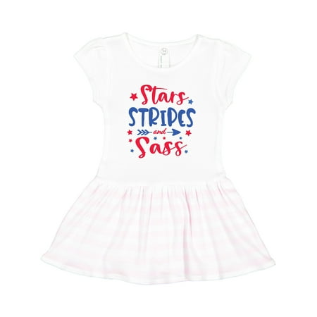 

Inktastic 4th of July Stars Stripes and Sass Blue and Red Stars Gift Toddler Girl Dress