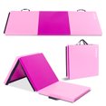 thumbnail image 2 of Matladin 6' Folding Tri-Fold Gymnastics Gym Exercise Aerobics Mat, 6ft x 2ft x 2in PU Leather Tumbling Mats(Purple&Pink), 2 of 8