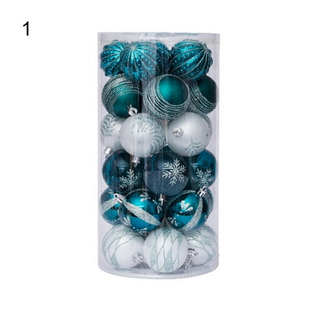 

Decor Store 1 Box DIY Christmas Balls Pendant Tear Resistant Plastic Holiday Gift Festival Balls Pendants Home Decor