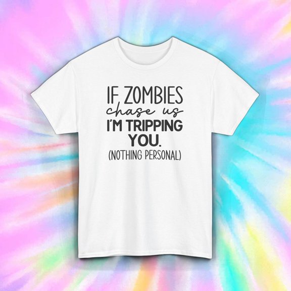 Halloween Zombie Survival Graphic Tee Funny Humor Design Comfortable Casual T-Shirt White S-5XL