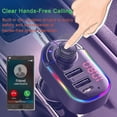 thumbnail image 4 of Car Bluetooth Fm Transmitter, Bluetooth 5.0 Car Adapter, Wireless Radio, Car Receiver Adapter Kit, Hands-free Call, 4 of 4