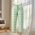 thumbnail image 6 of Sunnin Womens Quilted Puffer Pants Winter Snow Pants Drawstring Elastic Waist Cuffed Ankle Side Pockets Trousers, 6 of 6