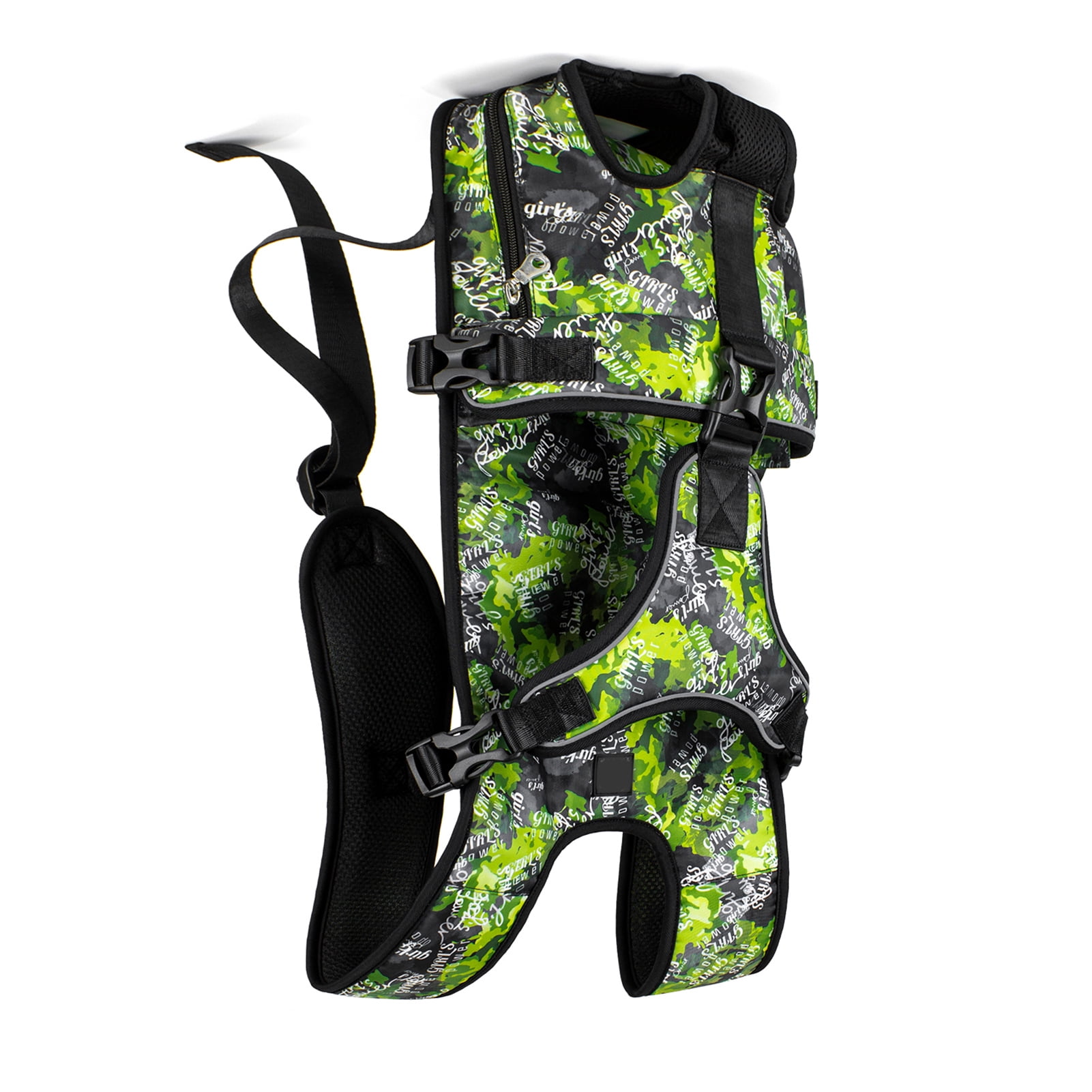 TAILUP Pet Carrier Backpack for Dogs Water-Resistant Adjustable Comfortable Convenient Travel Bag Front Chest Carrier Green Jungle Medium (14.17 in / 36 cm)