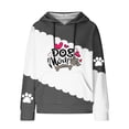 thumbnail image 4 of Womens Hooded Sweatshirt Cute Dog Paw Heart Print Hoodies with Front Pocket Sweatshirts Waffle Knitted Sweatshirts Loose Casual Long Sleeve Tops Hooded Outwear, 4 of 4