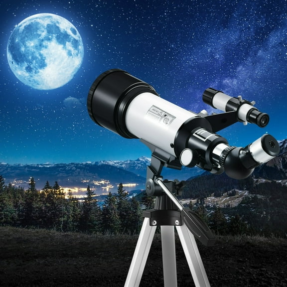 70mm Aperture Telescope for Adults Astronomy Beginners, 400mm Portable Refractor Telescopes