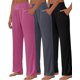 thumbnail image 3 of 3 piezas de pantalones de yoga de pierna ancha para mujer, cómodos pantalones sueltos de cintura alta, pantalones deportivos casuales, pantalones deportivos de entrenamiento, 3 of 5
