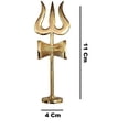 thumbnail image 2 of Traditional Trishul with Stand Brass Statue for Car Dashboard Puja Ghar, 2 of 4