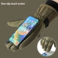 thumbnail image 6 of AuroraX Touchscreen Winter Gloves Men Thermal Plush Lined Windproof Army Green Warm Gloves Military-Style Soft Rubber Shell Protection Glove for Outdoor Riding, 6 of 8