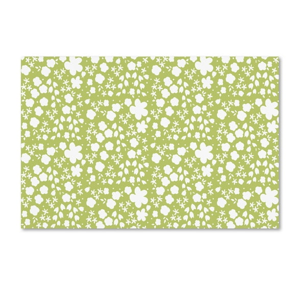 Trademark Fine Art 'June Blooms Mini Floral Green' Canvas Art by Jyotsna Warikoo
