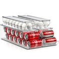 thumbnail image 1 of Sorbus Soda Can Organizer for Refrigerator and Egg Holder for Fridge Set, Stackable Can Holder Dispenser and Egg Holder with Lid for Fridge, Pantry, Freezer - BPA-Free, Clear Design, 1 of 9