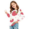 thumbnail image 4 of Abcomgle Girls Long Sleeve Shirts 10-12 Crewneck Winter T-Shirts for Kids Girls Trendy Basic Girls Tops Cotton Strawberry Graphic Girls Blouses with Pocket, 4 of 5