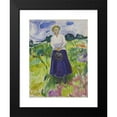 thumbnail image 2 of Edvard Munch 15x18 Black Modern Framed Museum Art Print Titled - Woman in a Green Meadow (1917), 2 of 5
