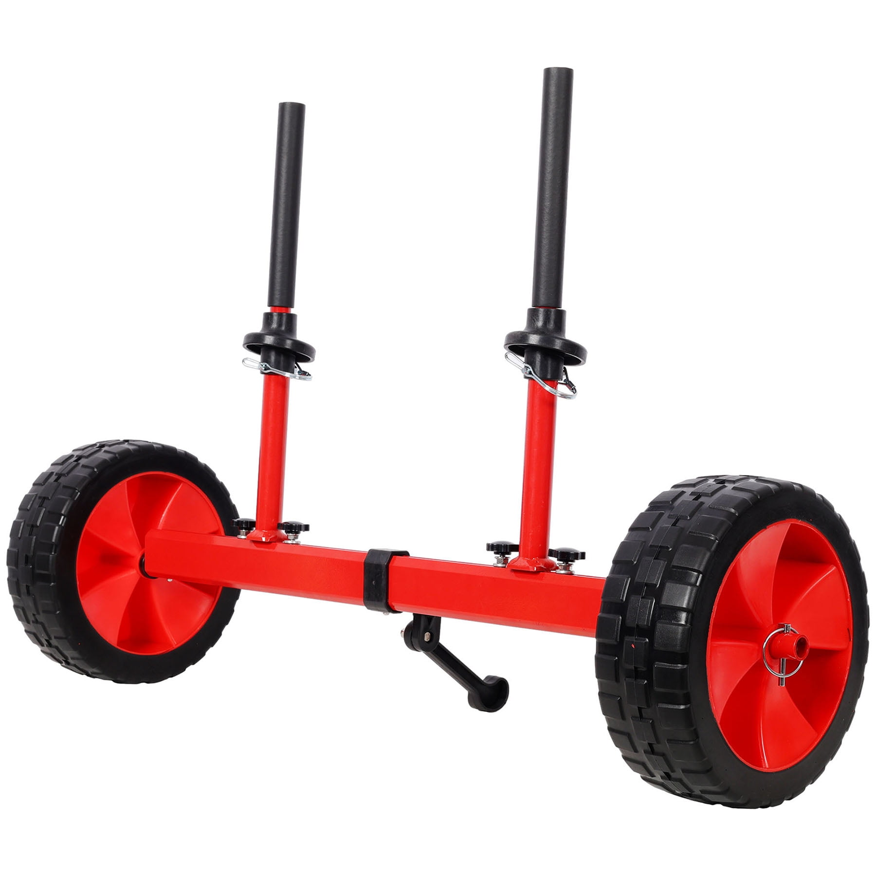 S-HOME Heavy-Duty Kayak Cart, Width Adj (5"-23.2"), 10" Airless Wheels, All-Terrain, Lightweight Aluminum, Red