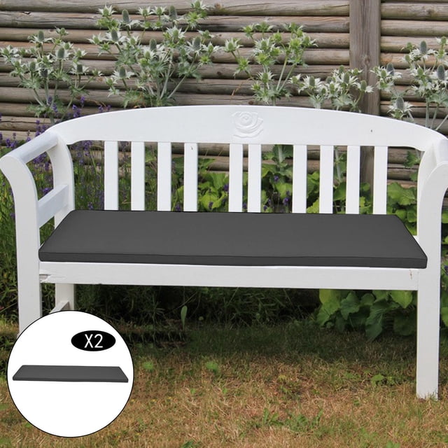 2x Almohadillas para Asiento de Patio para Banco de Jardín, Cojín para Silla, Columpio, 3 Plazas, Exterior, Gris Macarena cojín del asiento del banco