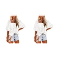 thumbnail image 3 of Qarigey Blusa informal para mujer, camisa para niñas, Club, playa, vacaciones, viajes, transpirable, básica, para el hogar, ropa Type4 NO4, 3 of 6