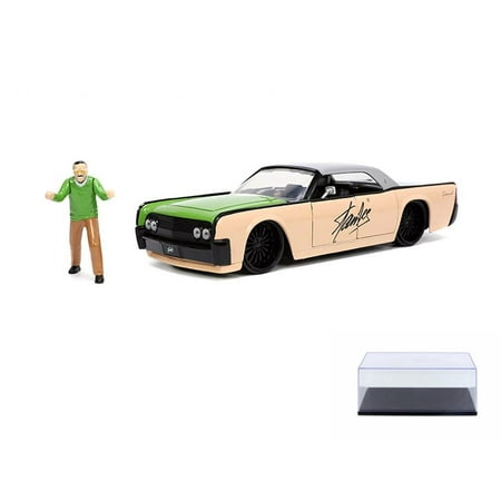 Diecast Car w/Display Case – 1963 Lincoln Continental w/ Stan Lee Figure Gold /Green – Jada Toys 32778 – 1/24 scale Diecast Car Diecast Car w/Display Case – 1963 Lincoln Continental w/ Stan Lee Figure Gold /Green – Jada Toys 32778 – 1/24 scale Diecast Car