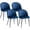 Blue, variant on HOMCOM Dining Chairs Set of 4, Velvet-touch Upholstery Side Chair, Black