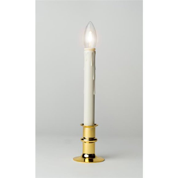 Celestial Lights 9014230 13 in. Plastic & Metal Christmas LED Taper Window Candle, Ivory