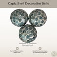 thumbnail image 3 of Zeckos Sea Blue Capiz Shell 4 inch Decorative Orbs Set of 3, Coastal Bowl Fillers, 3 of 9