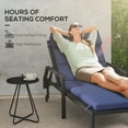 thumbnail image 4 of Outsunny Outdoor Lounge Chair Cushion with Back Ties, Dark Blue, 4 of 10