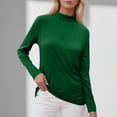 thumbnail image 6 of HLKJKLS Long Sleeve Shirts For Women Casual Round Neck Long Sleeve Fall Fashion Tops Blouses Loose Fit Polyester Spandex Green S-3Xl, 6 of 7