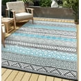 thumbnail image 4 of Waterproof Outdoor Rug Modern Patio Plastic Straw, Stain-Resistant Reversible RV Mat, Geometric Indoor Outdoor Carpet for Patio Camping Backyard Deck Garden, 4 of 8