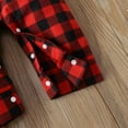 thumbnail image 5 of Generic Toddler Kids Girls Boys Cute Christmas Old Man Plaid Prints Romper Jumpsuit Cloths Autumn Winter Clothes for Holiday Party Christmas （9-12 Months Red）, 5 of 9